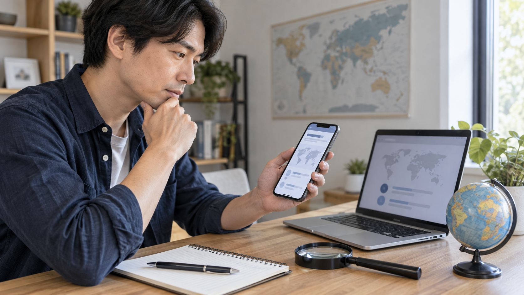 地域ごとの動画配信条件をスマートフォンと地図で確認する利用者