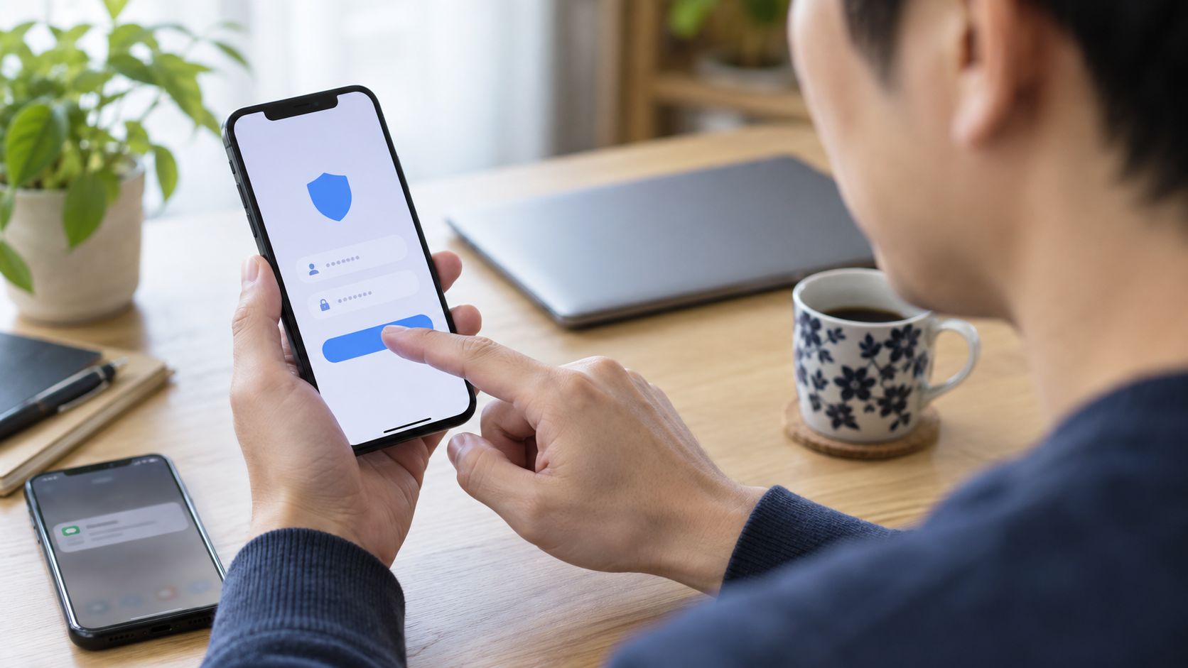 SMSのリンクを使わず公式アプリを開いてログイン通知を確認する利用者